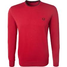 Fred Perry Crew Neck Jumper K9601 Blood Red-M