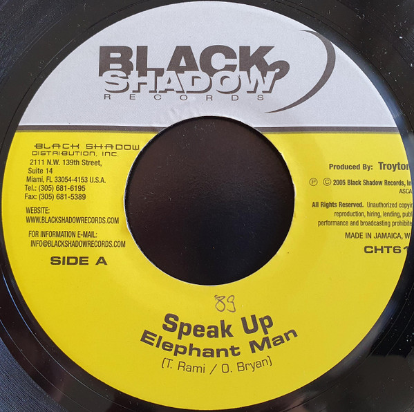 Elephant Man – Speak Up / Speak Up (Radio Version) (7")   
