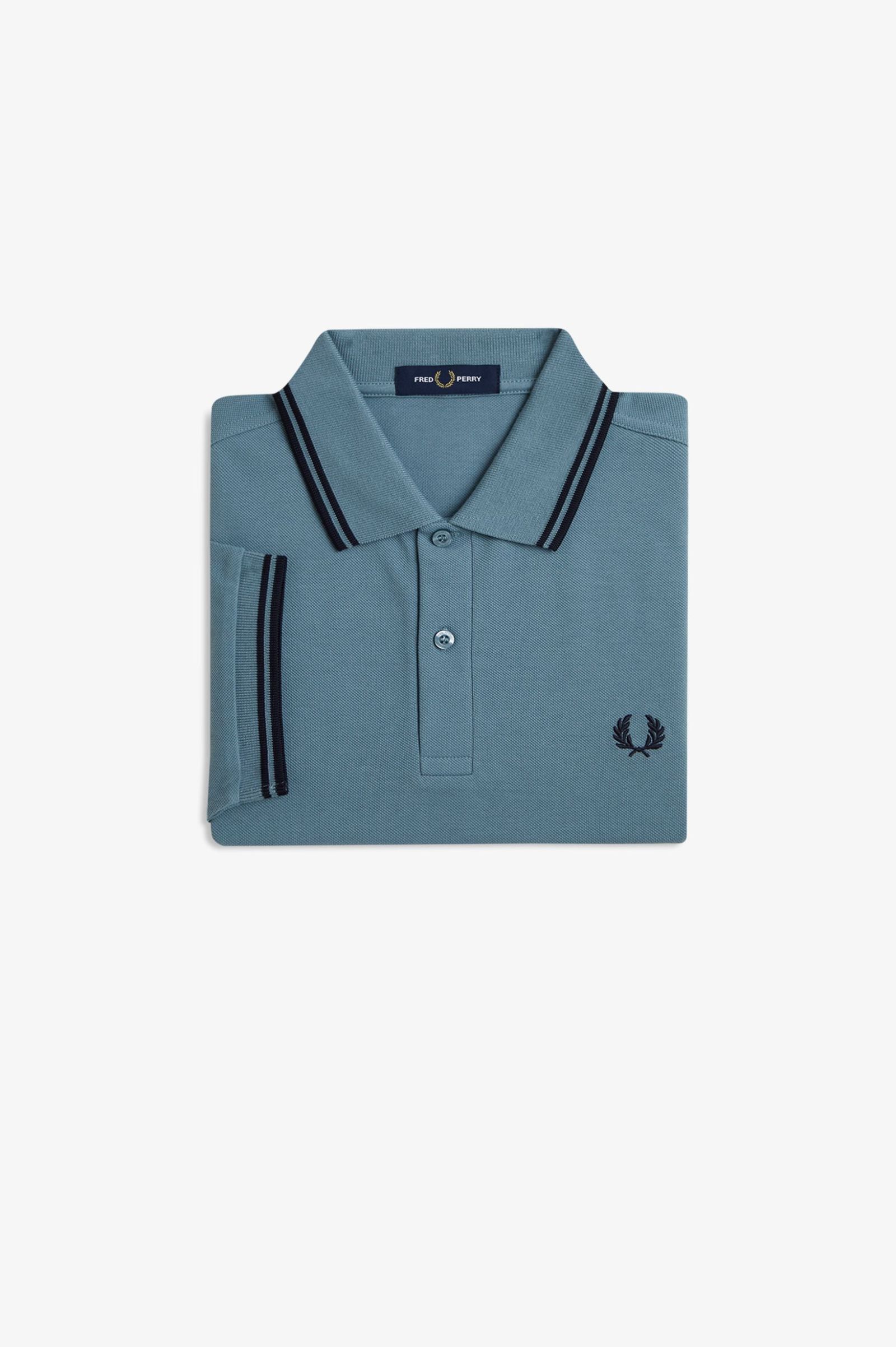 Fred Perry Twin Tipped Shirt in Stockport Blue/ Navy/ Navy