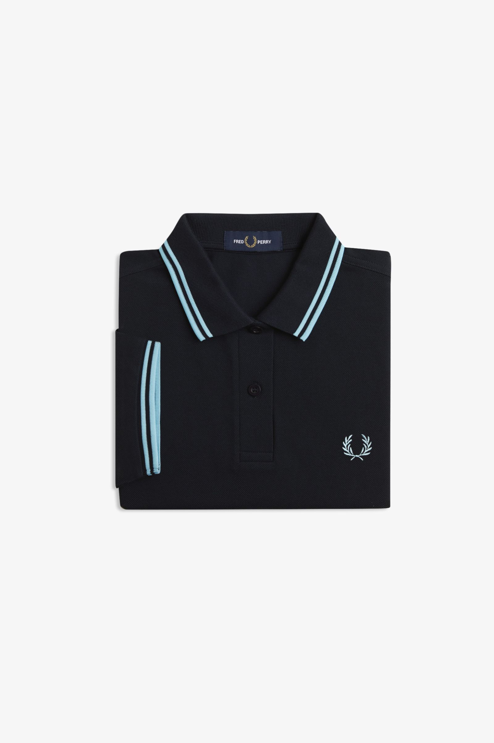 Fred Perry Twin Tipped Shirt G3600 in Navy/Mint Blue