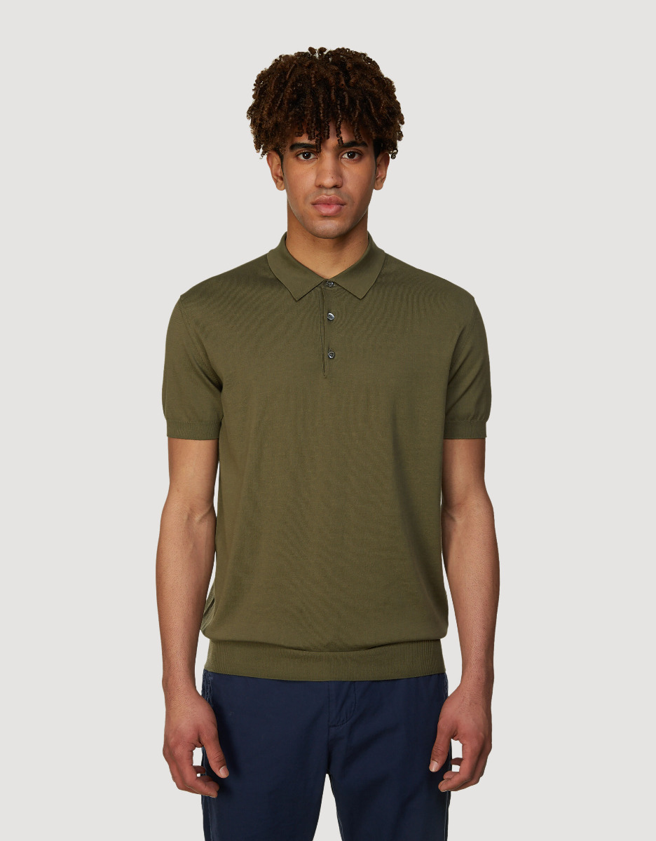 Baracuta Polo Knit Military Olive 6992