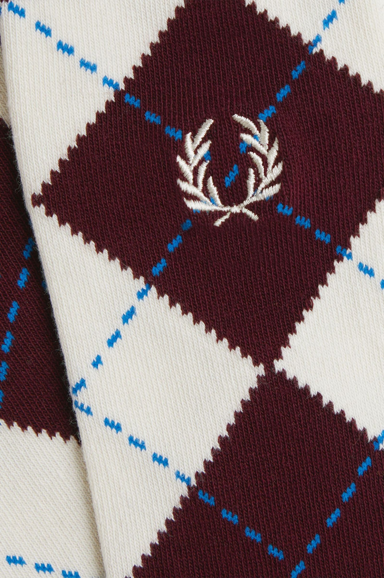 Fred Perry Jacquard Argyle Sock (Oxblood/Ecru/Court Blue)