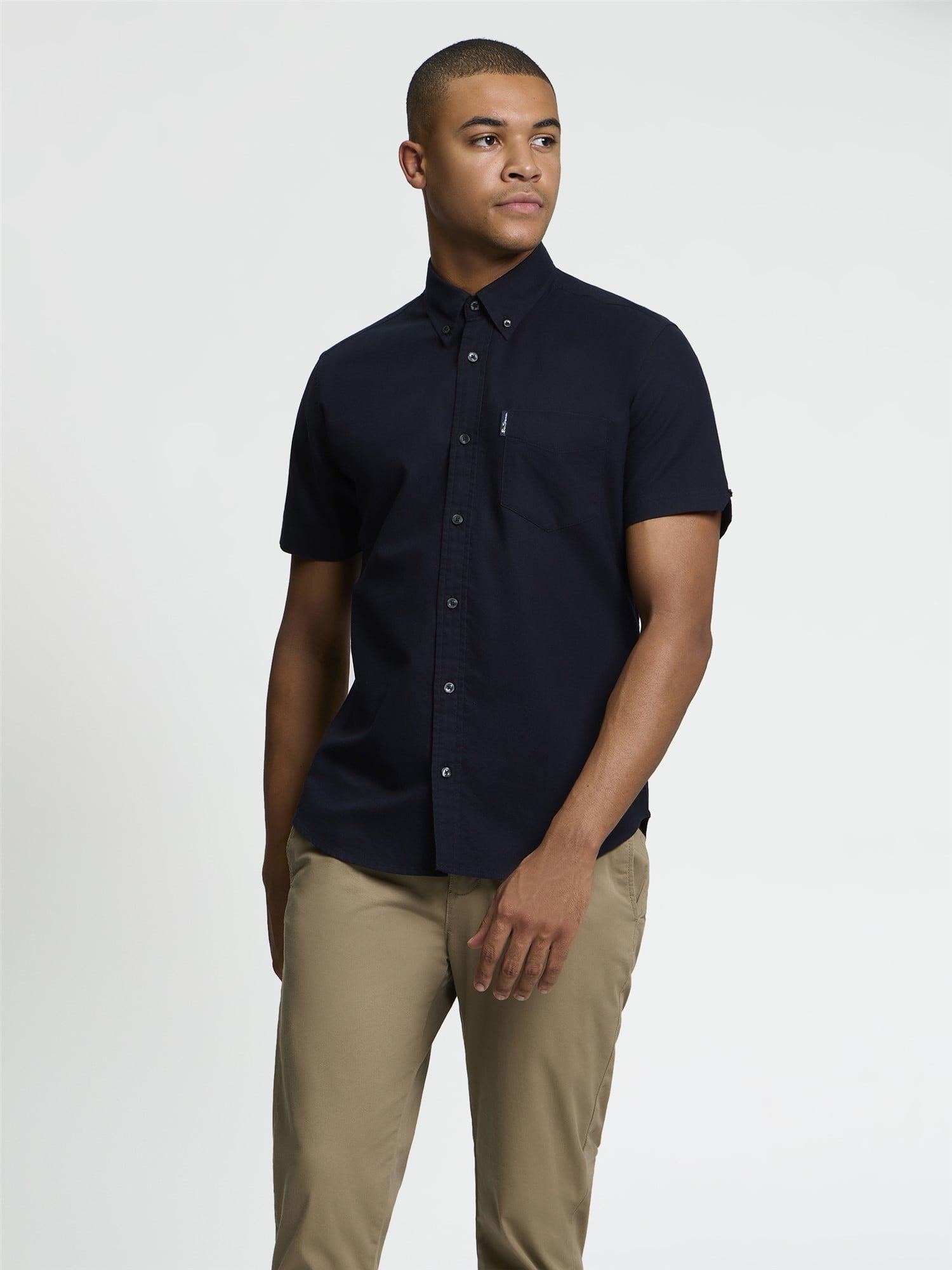 Ben Sherman Short Sleeve Signature Oxford Shirt (Black)