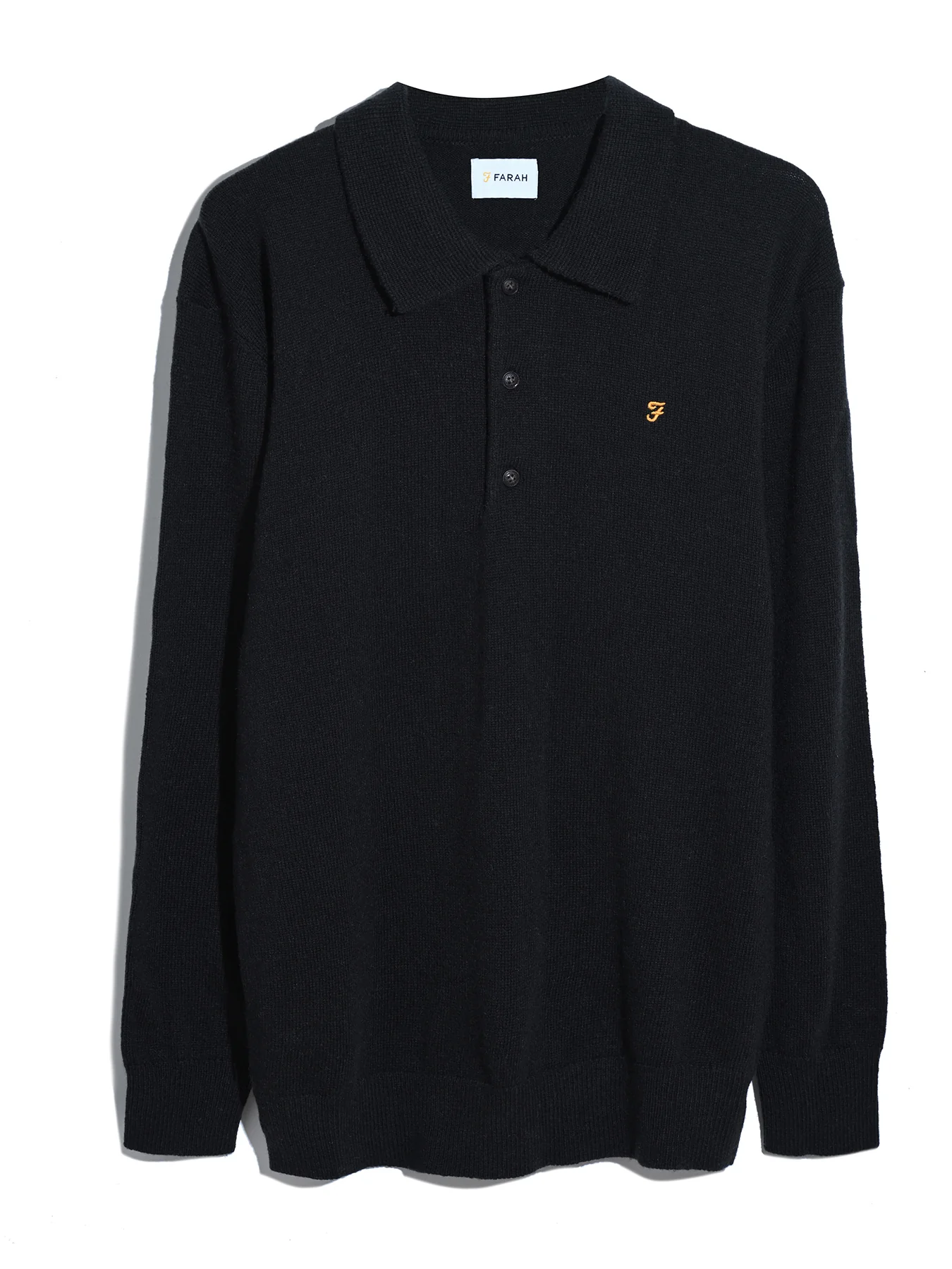 Farah Matson Knitted Polo Shirt (Black)