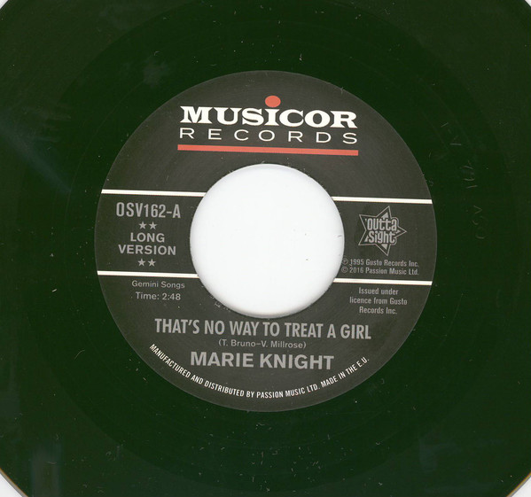 Marie Knight - That's No Way To Treat A Girl / You Lie So Well (7")