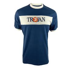 Trojan Shirt Embroidered Panel Navy -M