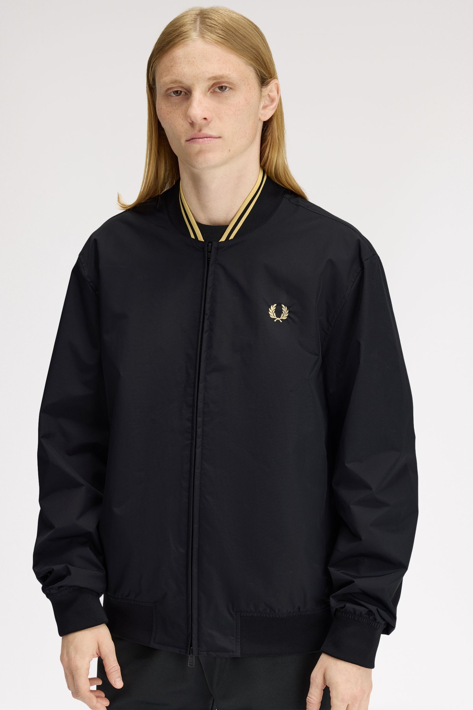 Fred Perry Brentham Bomber Jacket (Black)