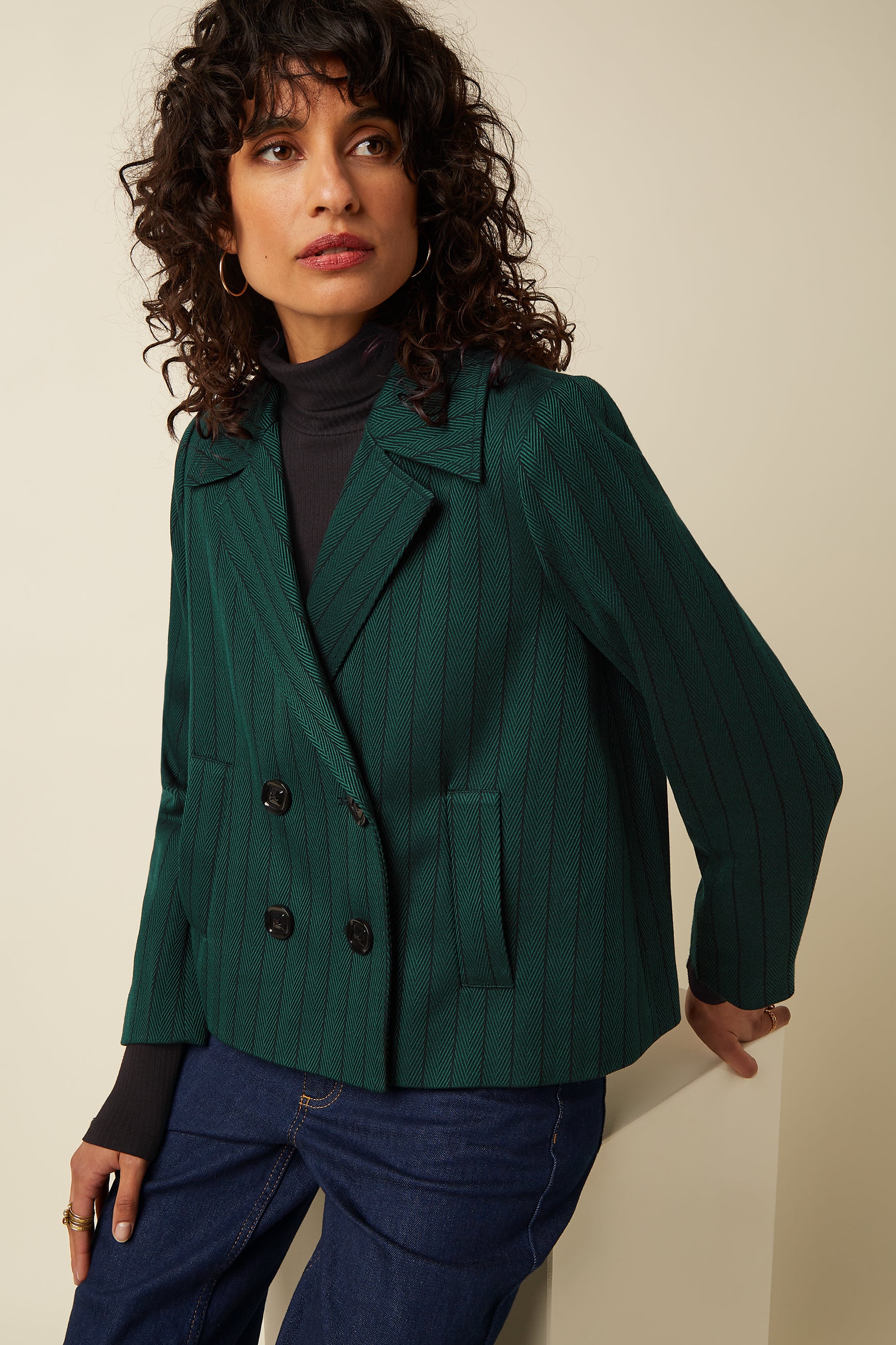 King Louie Patti Coat Dale Chevron (Pine Green)