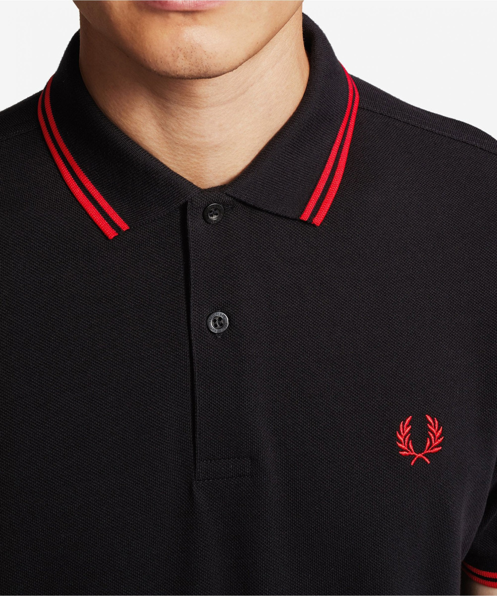 Fred Perry Poloshirt Black/Red J70