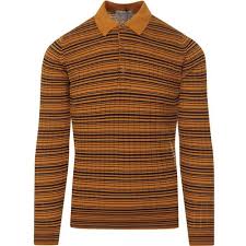 John Smedley Pullover Copse Rib Stripe Saffron-L