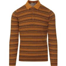 John Smedley Pullover Copse Rib Stripe Saffron-L