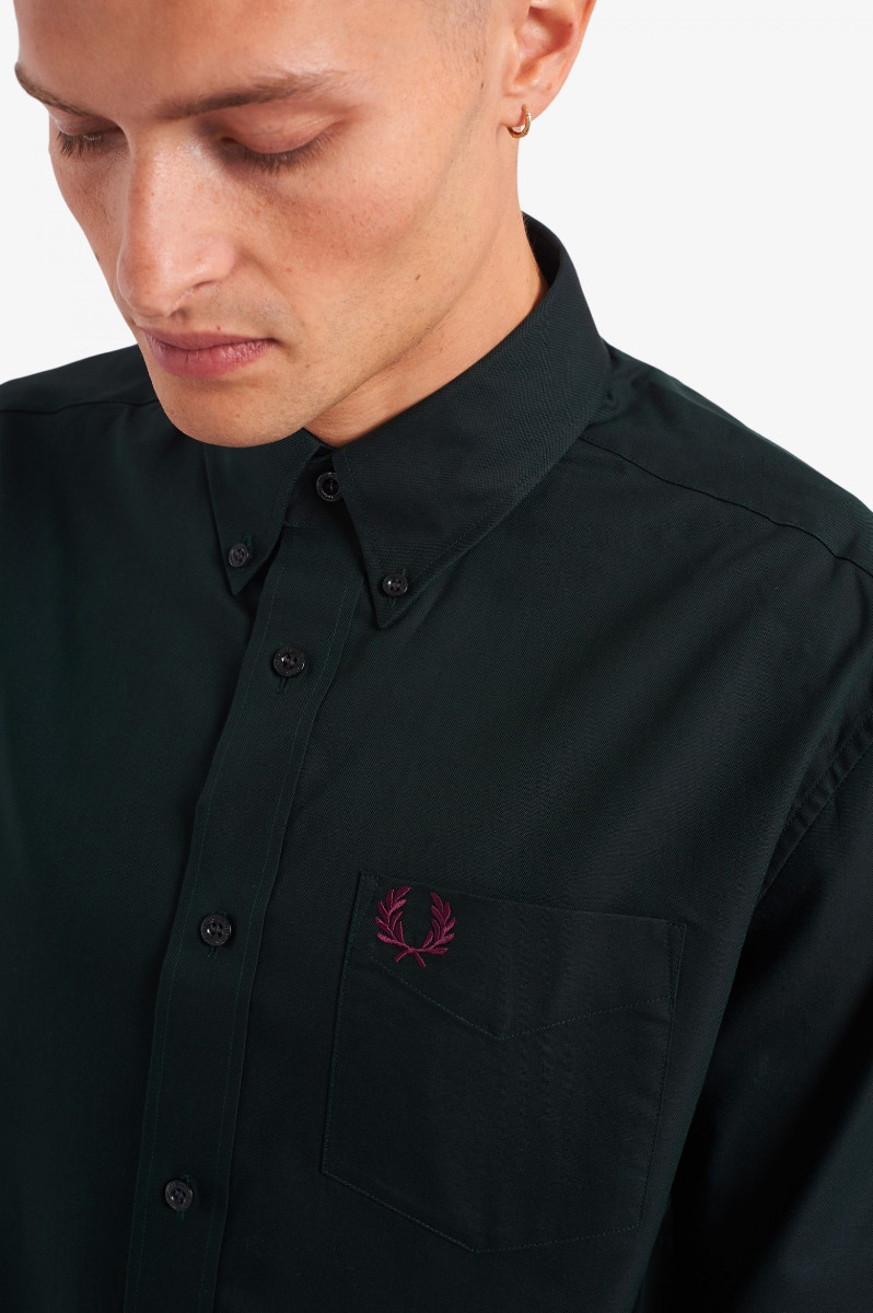 Fred Perry Hemd Oxford Hunting Green M8501-M