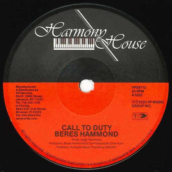 Beres Hammond - Call To Duty / Survival (7")