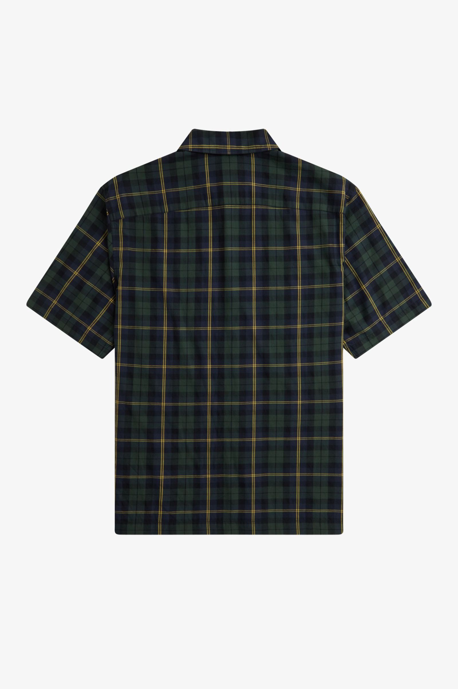 Fred Perry Tartan Twill Short Sleeve Shirt in in Navy 