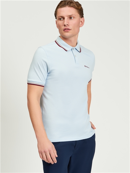 Ben Sherman Short Sleeve Signature Pique Polo (Powder Blue)