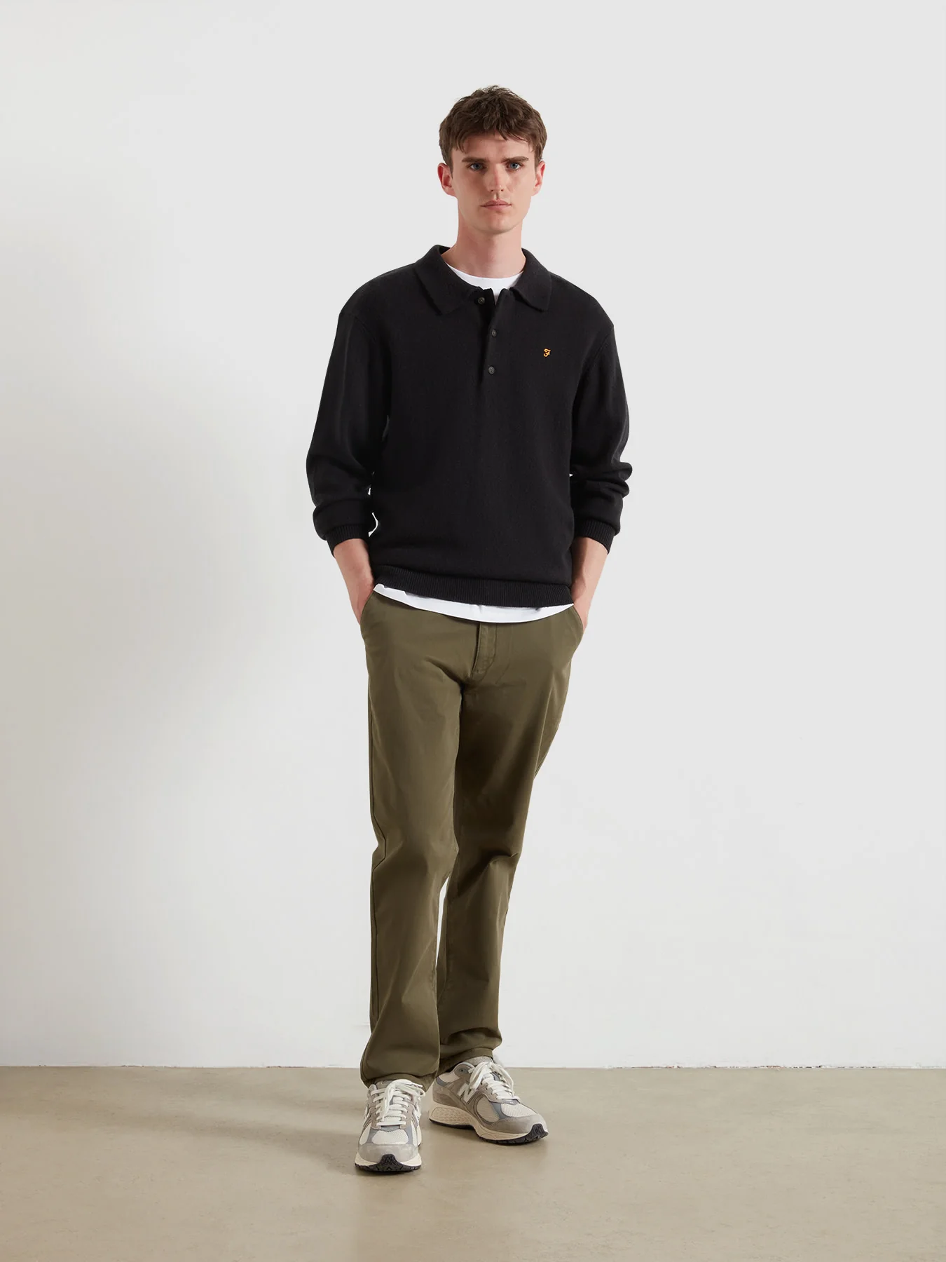 Farah Matson Knitted Polo Shirt (Black)