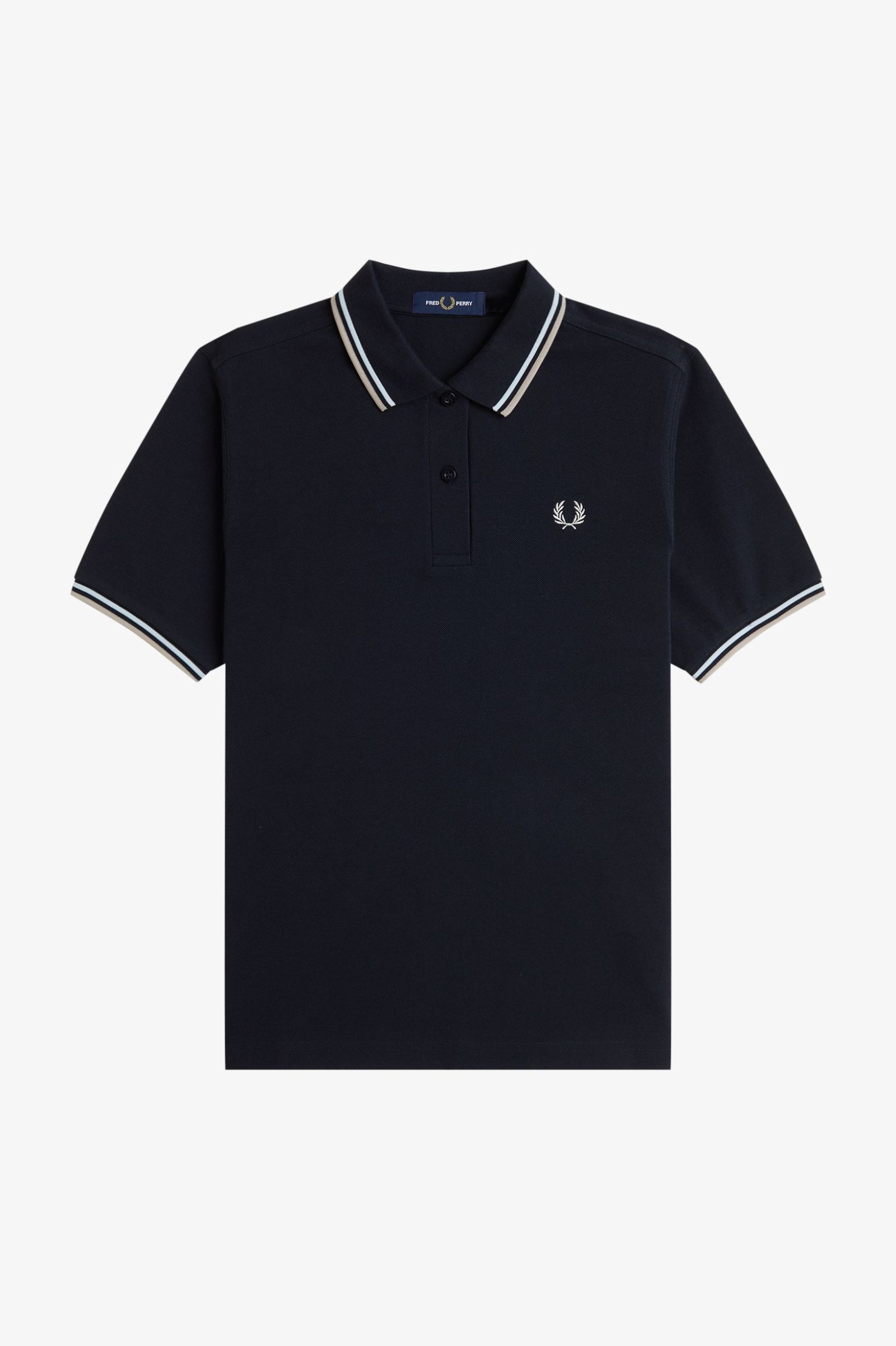 Fred Perry Twin Tipped Polo Shirt (Navy/Light Ice/Warm Oat)