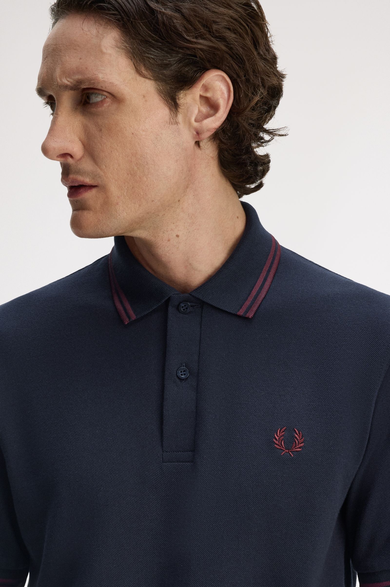 Fred Perry Made in England M12 Poloshirt (Navy/Oxblood)