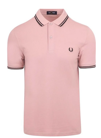 Fred Perry Twin Tipped Shirt in Dark Pink/Navy