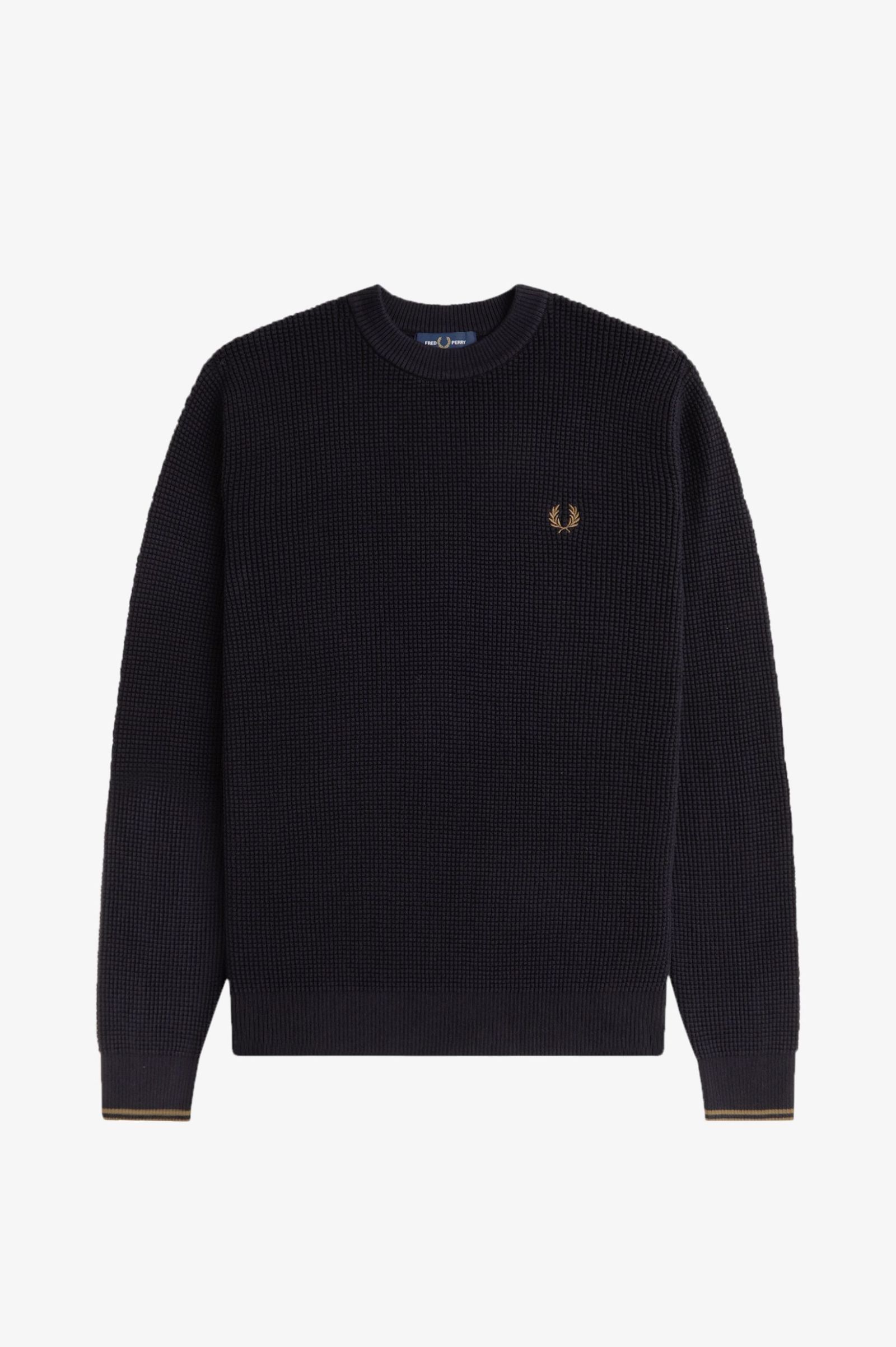 Fred Perry Waffle Stitch Jumper (Black)