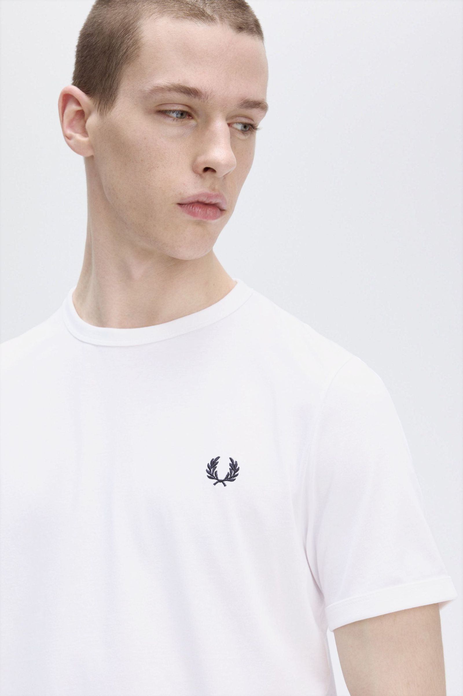 Fred Perry Ringer T-Shirt in White