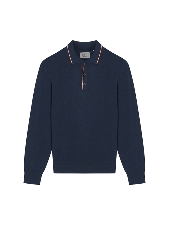 Ben Sherman Tipped Merino Polo (Dark Navy)