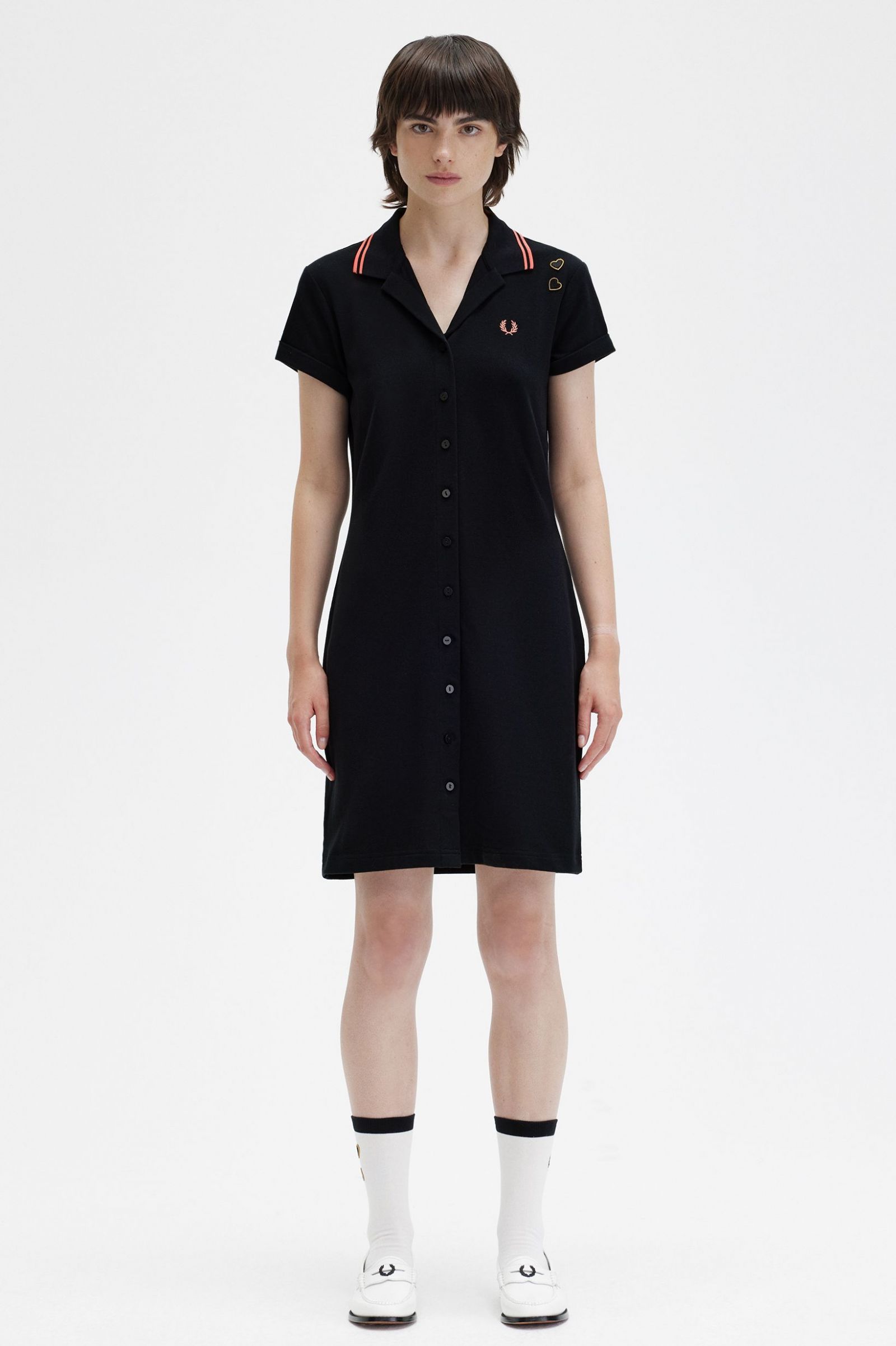 Fred Perry Amy Winehouse  Hemdkleid aus Piqué mit Knopfleiste