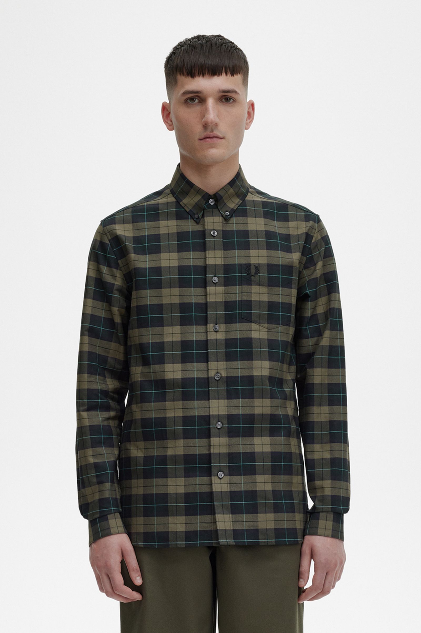 Fred Perry - Hemd mit Schottenkaro M5663 Nachtgrün | XXL | 100-010 