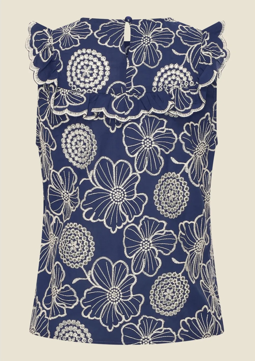 Very Cherry Blouse Calina Brodery (Navy)