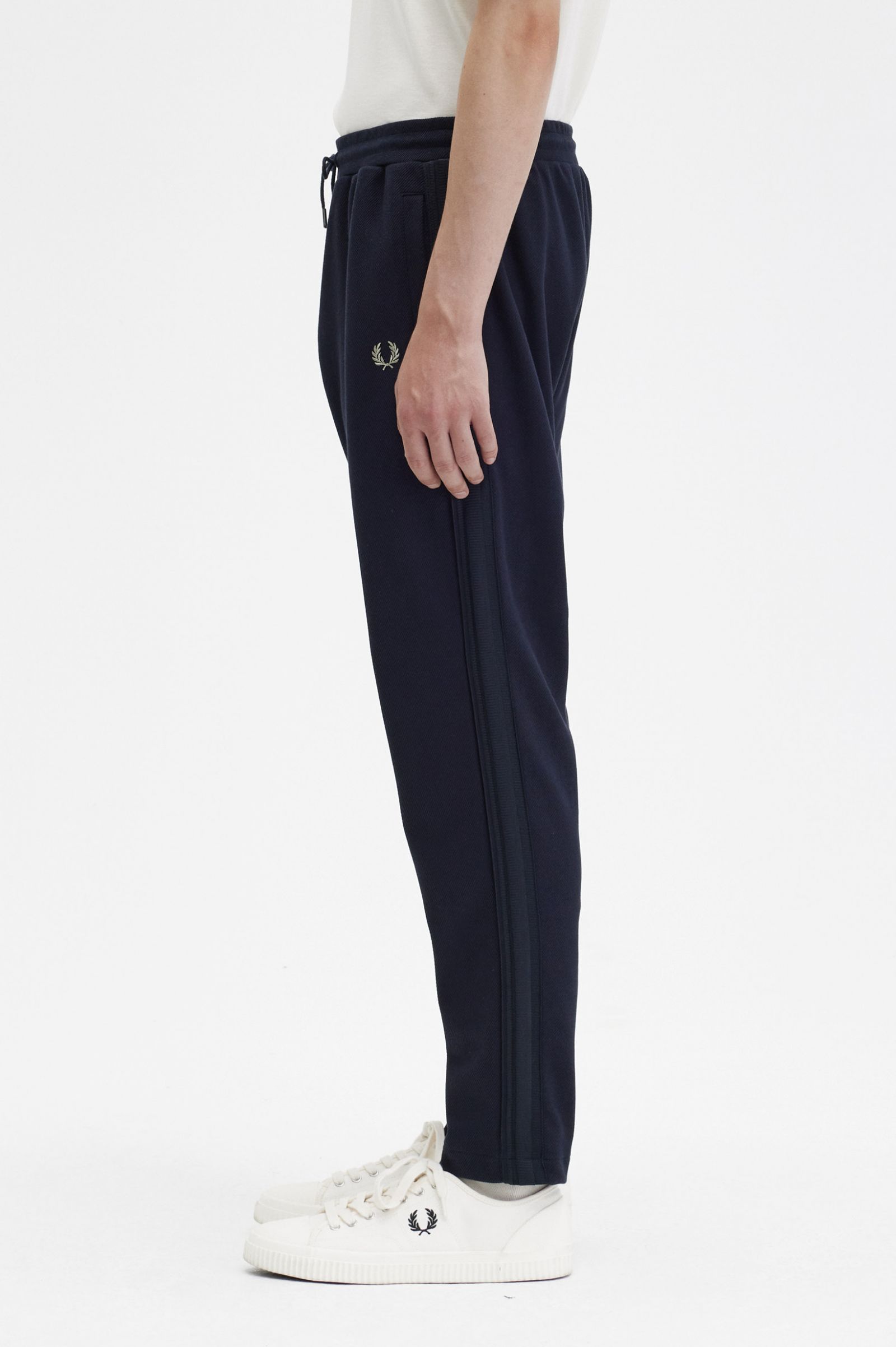 Fred Perry Knitted Taped Track Pant in Navy