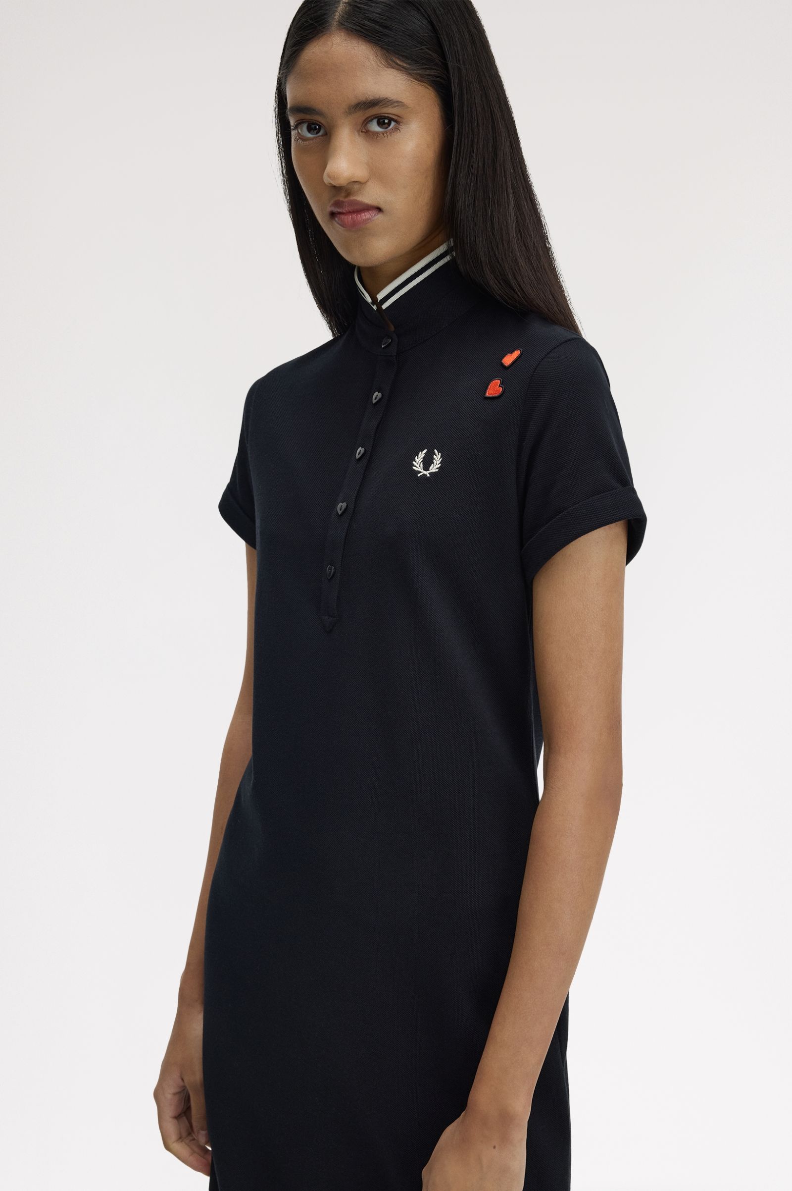 Fred Perry Amy Winehouse Tipped Polo Dress (Black)