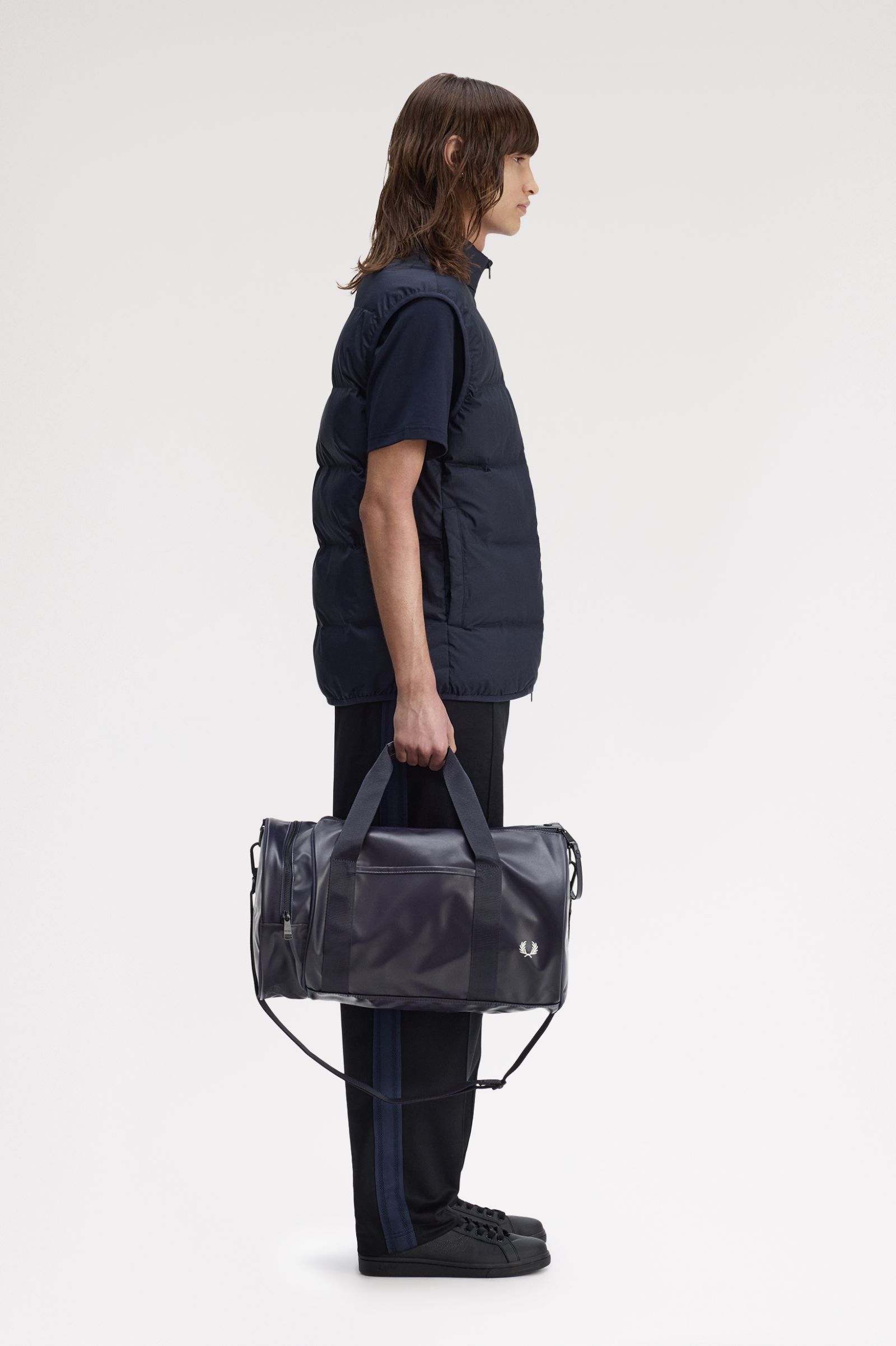 Fred Perry Tonal Classic Barrel Bag (Navy)
