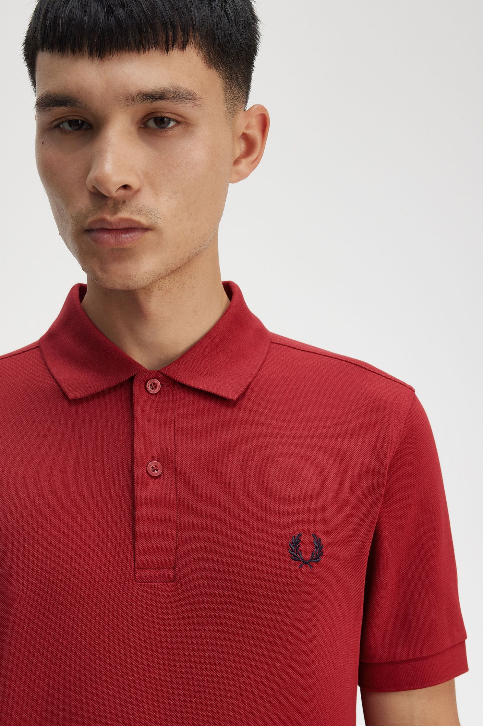 Fred Perry Shirt in Burnt Red/Navy