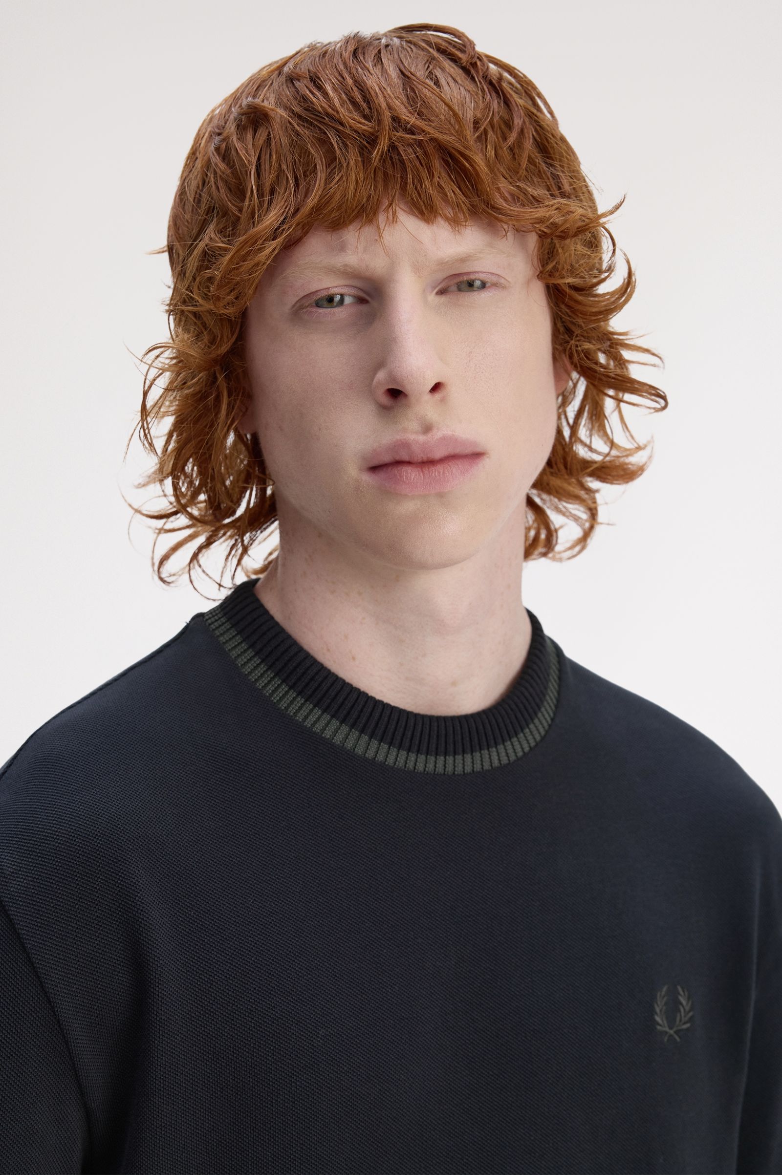 Fred Perry   Made in Portugal Crew Neck Pique T-Shirt (Navy)