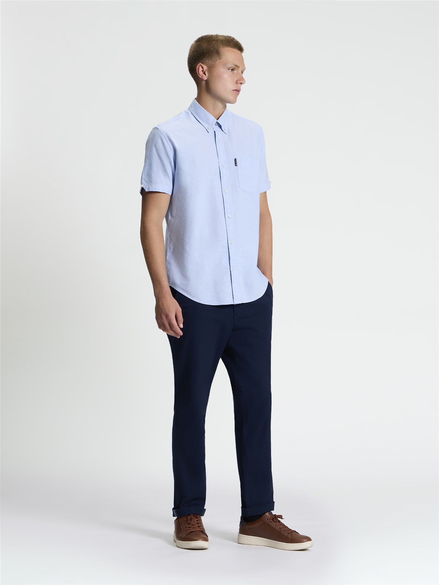 Ben Sherman Short Sleeve Signature Oxford Shirt (Sky) 