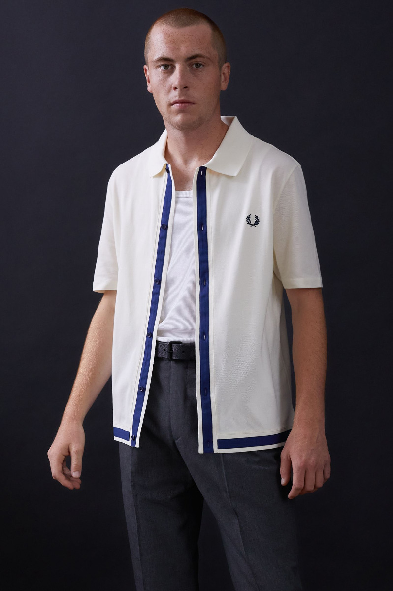 Fred Perry Reissues Pique Button Shirt Ecru-S