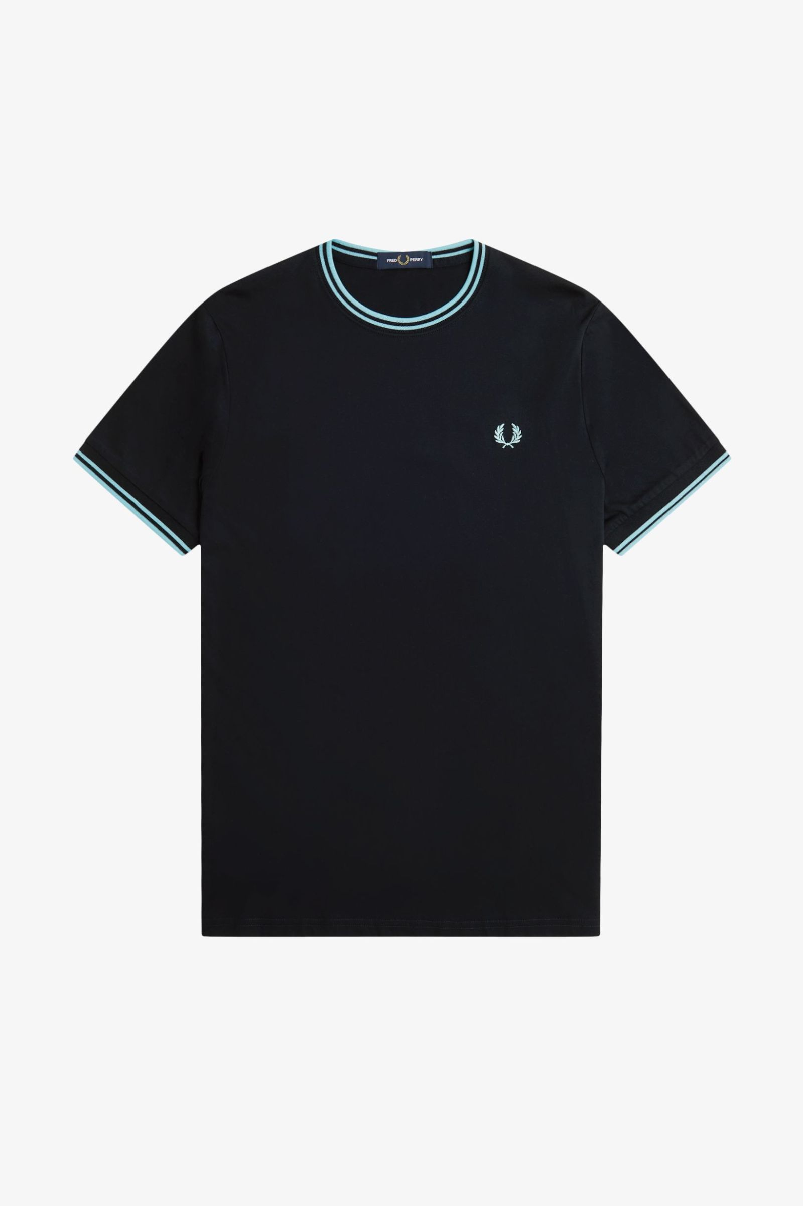 Fred Perry Twin Tipped T-Shirt in Navy/Mint Blue 