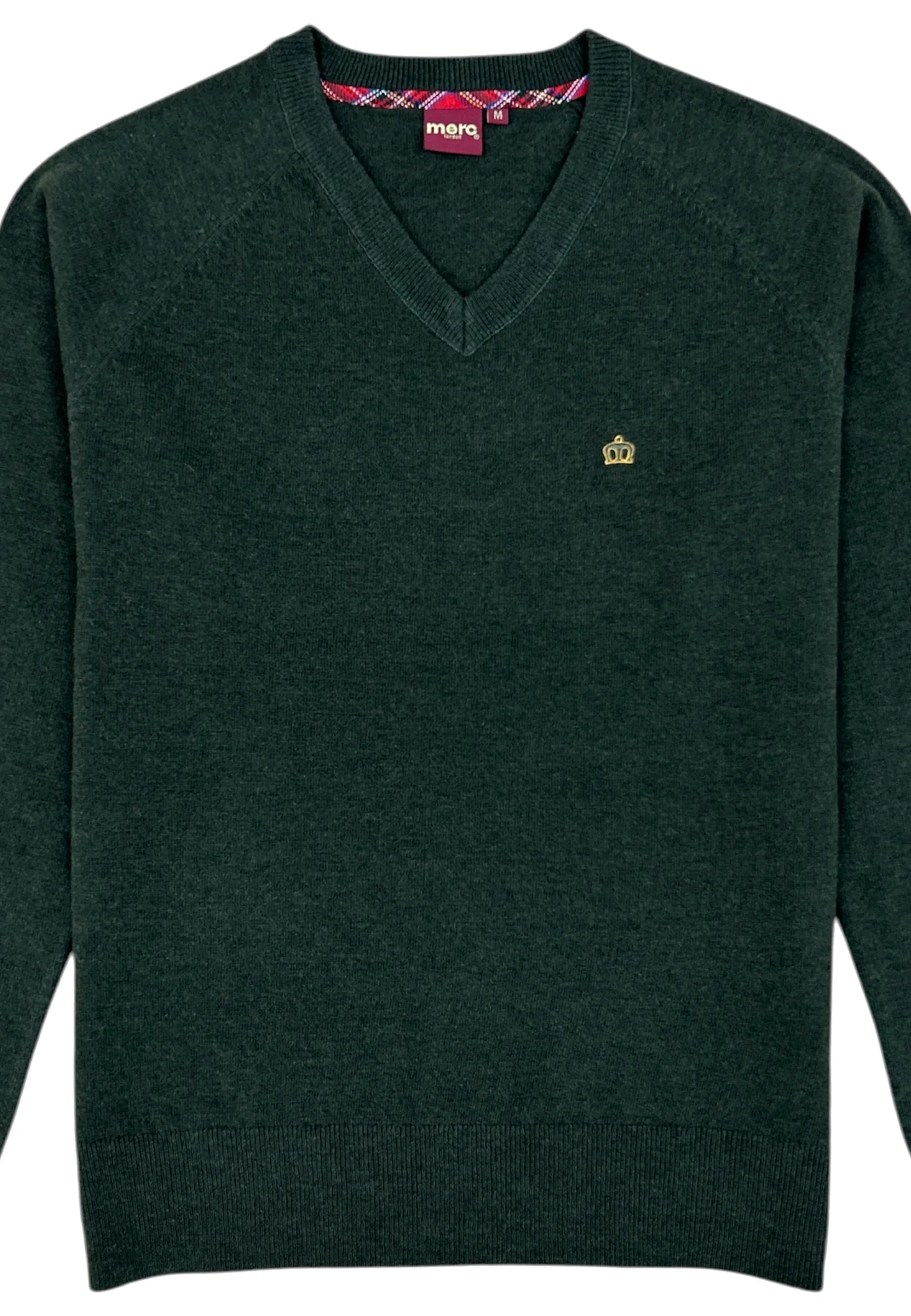 Merc Merino Wool V-Neck Jumper Conrad (Dark Green)