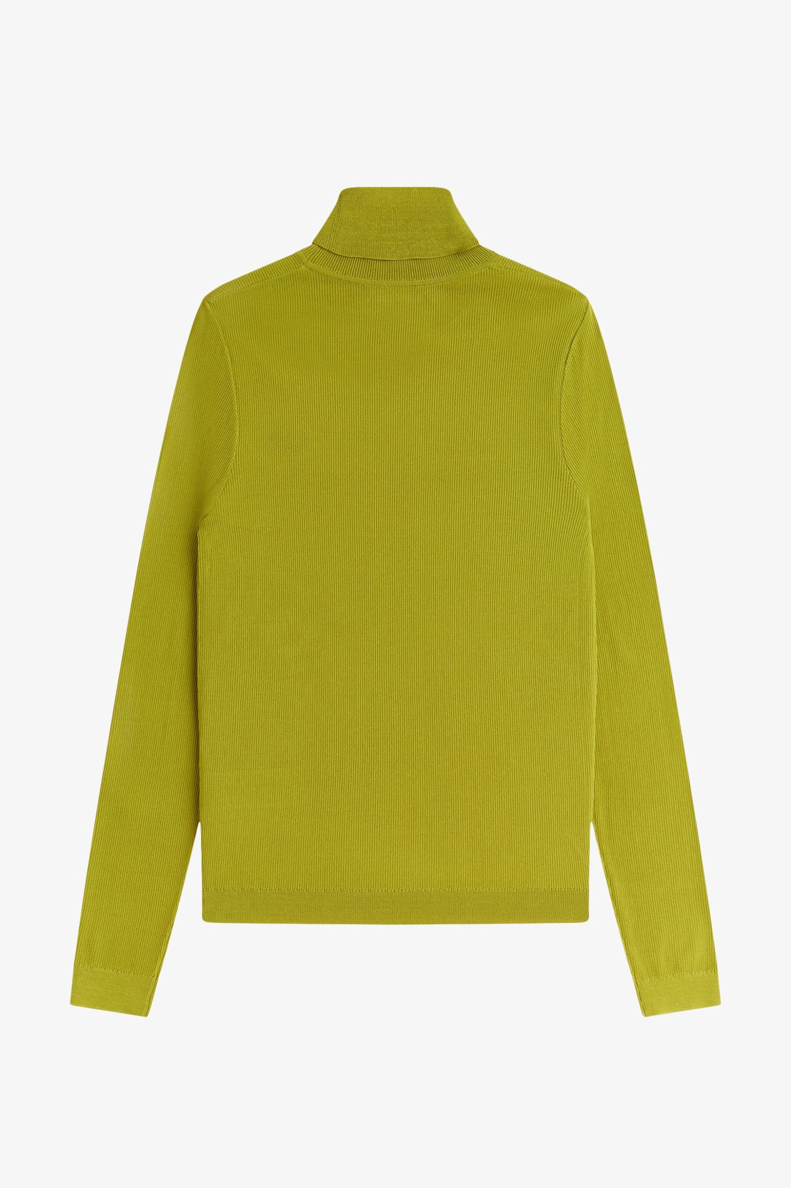 Fred Perry Rib Knit Roll Neck Top (Tennis Ball Yellow)