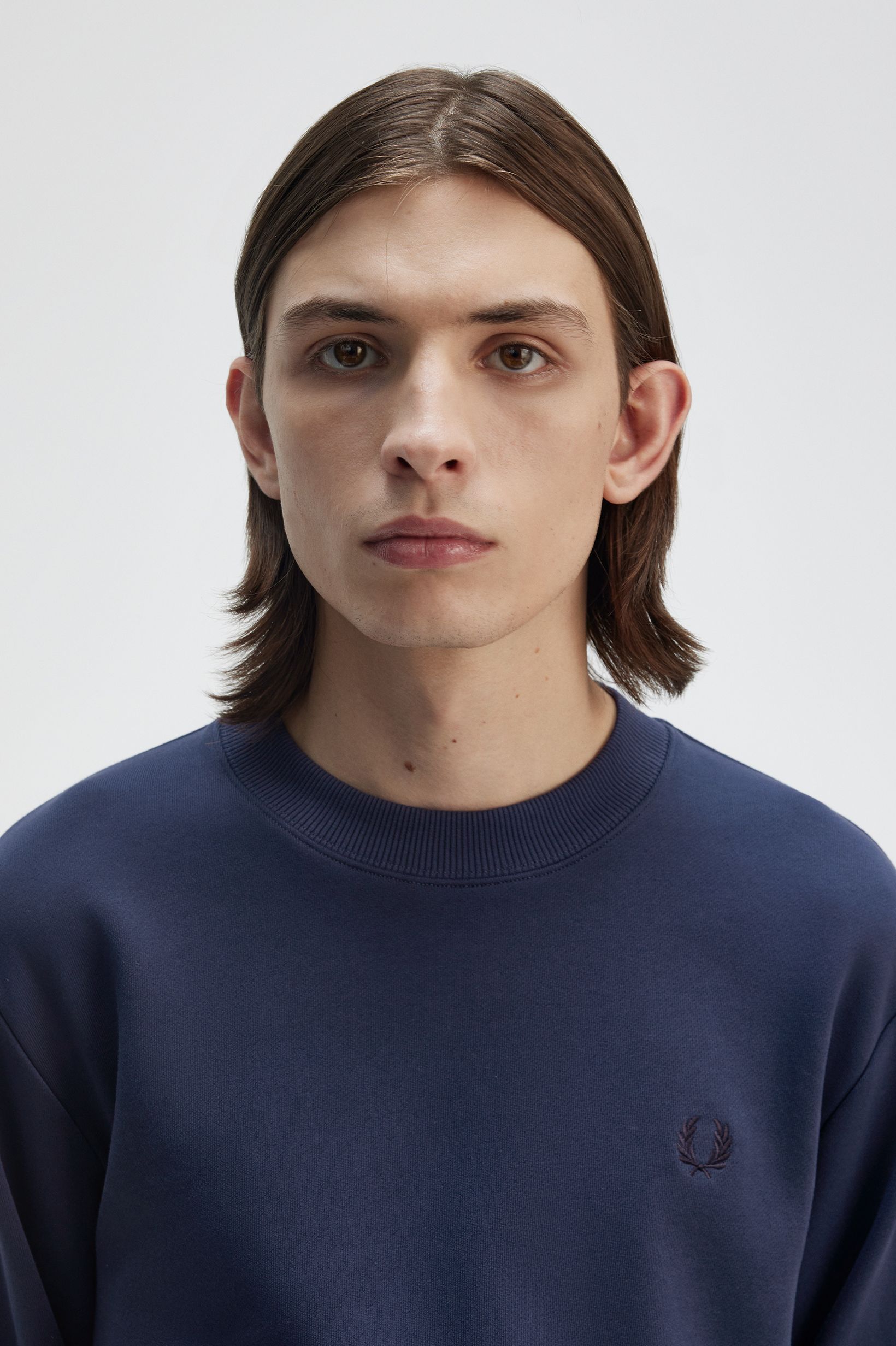 Fred Perry Crew Neck Sweatshirt in Tennisblue 