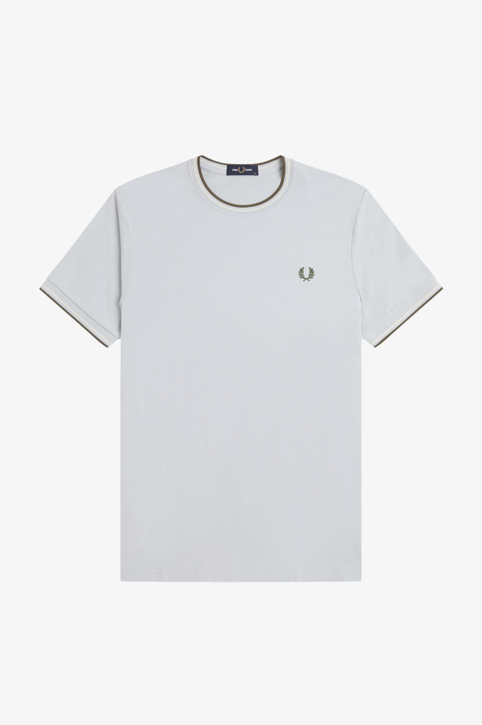 Fred Perry Twin Tipped T-Shirt (Dusky Blue/Ecru/Laurel Wreath Green)