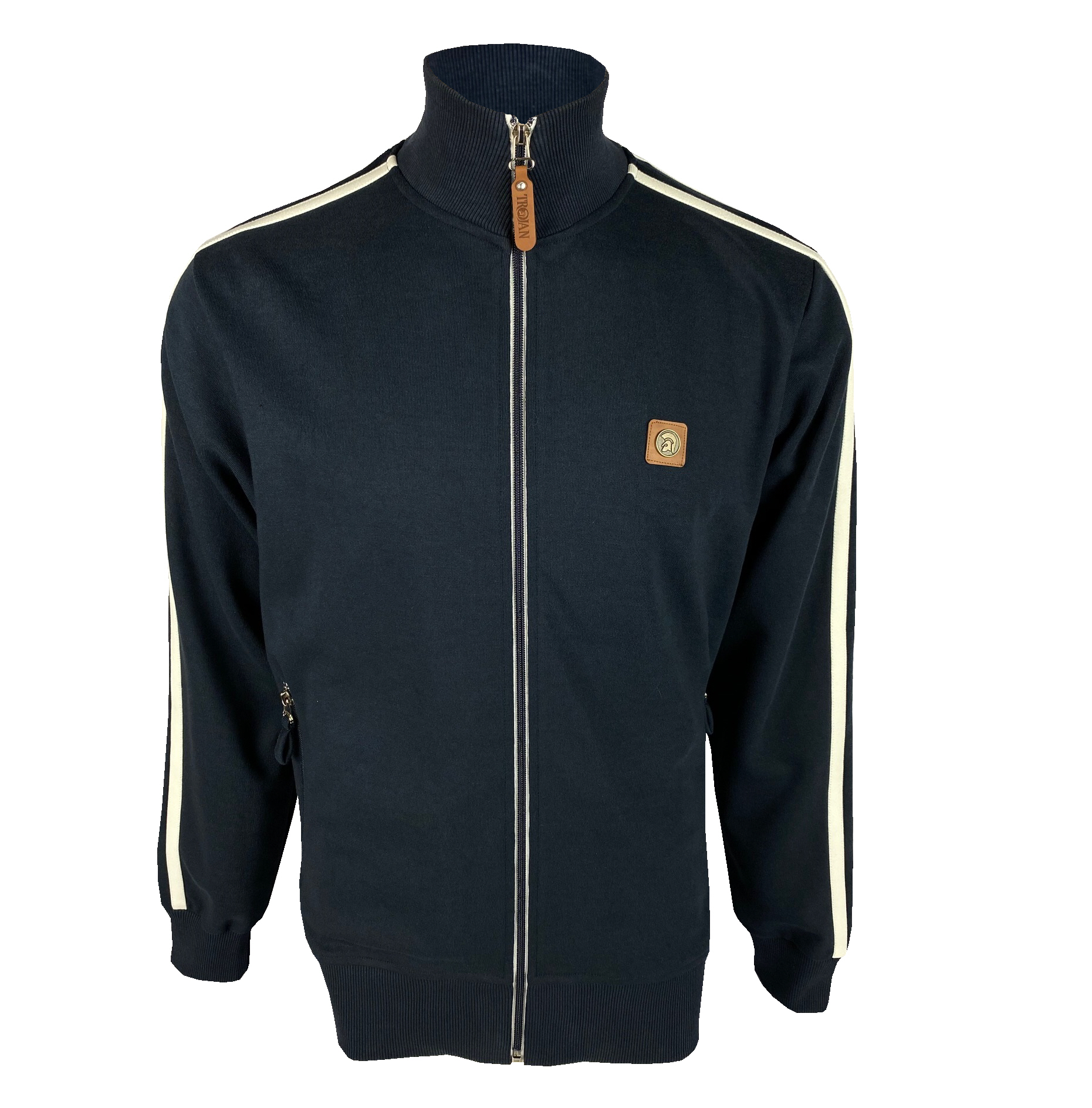 Trojan Twin Stripe Plain Track Top TR/8653 Navy