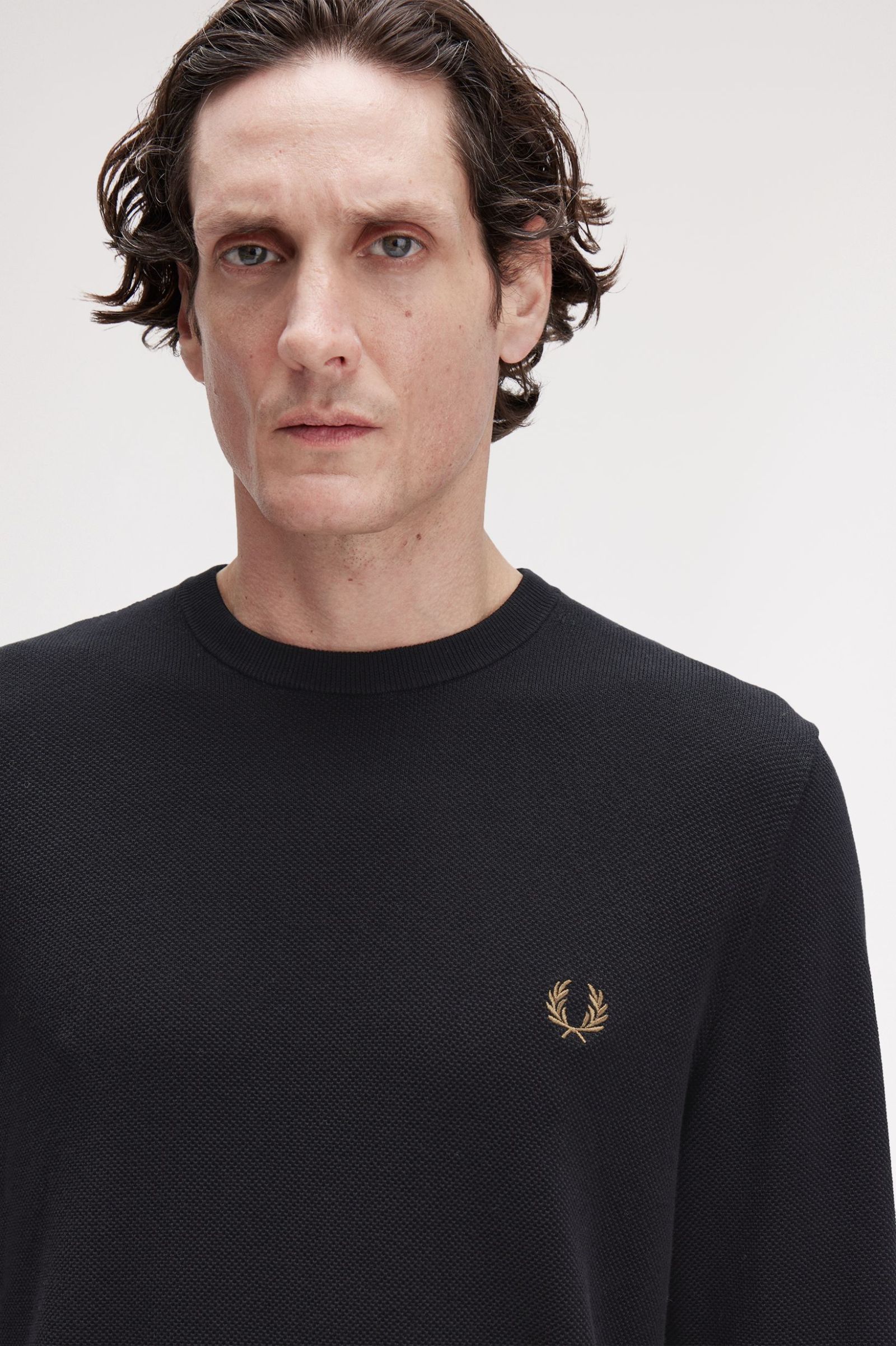 Fred Perry Piqué Stitch Jumper (Black)