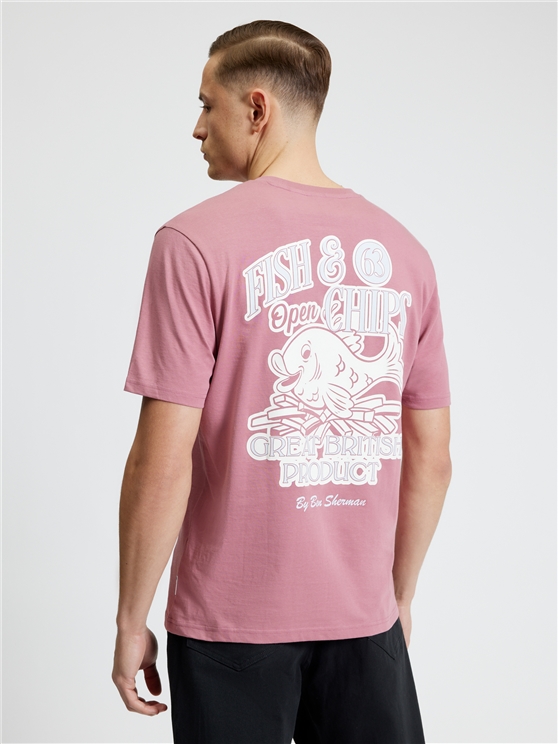 Ben Sherman Fish And Chips T-Shirt (Raspberry)