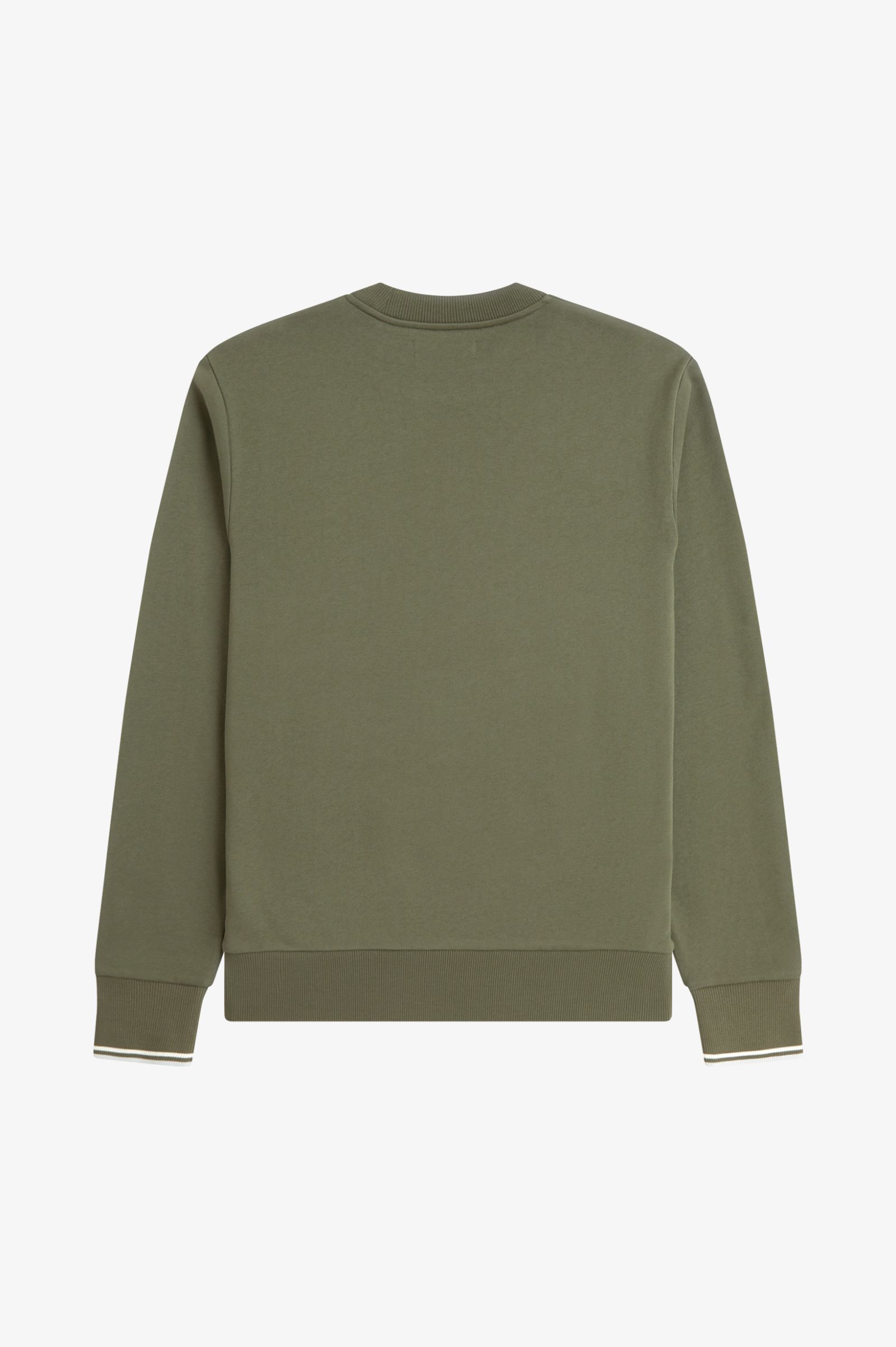 Fred Perry Crew Neck Sweatshirt (Laurel Wreath Green/Ecru/Dusky Blue)