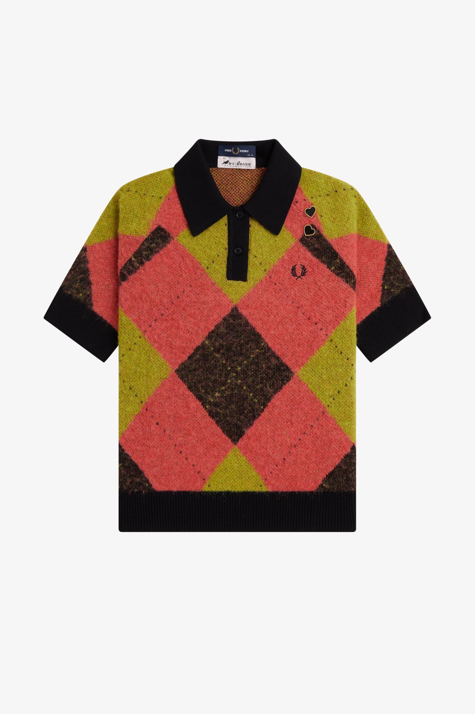 Fred Perry Brushed Argyle Knitted Shirt (Flamingo Tan)