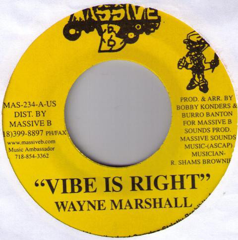 Wayne Marshall - Vibe Is Right / Greg Hinds - Fa Da Gal Dem (7")