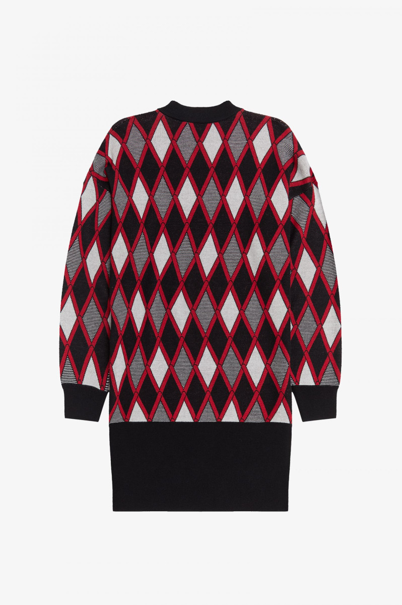 Fred Perry Harlequin Jacquard Dress Black-14