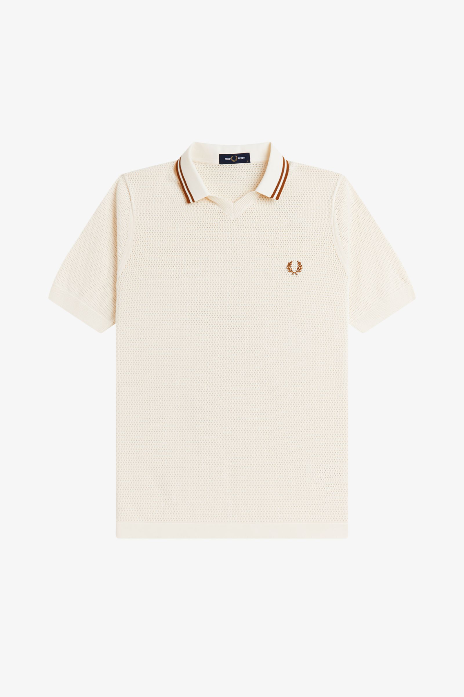 Fred Perry Pointelle Knitted Shirt (Ecru)