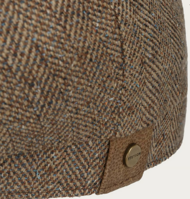 Stetson Hatteras Silk Flat Cap (Brown/Beige)